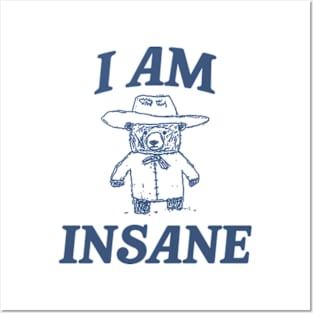 I Am Insane, Cartoon Meme Top, Vintage Cartoon Sweater, Unisex Posters and Art